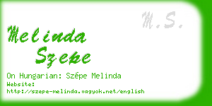 melinda szepe business card