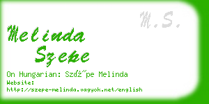 melinda szepe business card